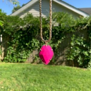 NWOT Kendra Scott 14k Gold Corla Necklace Pink